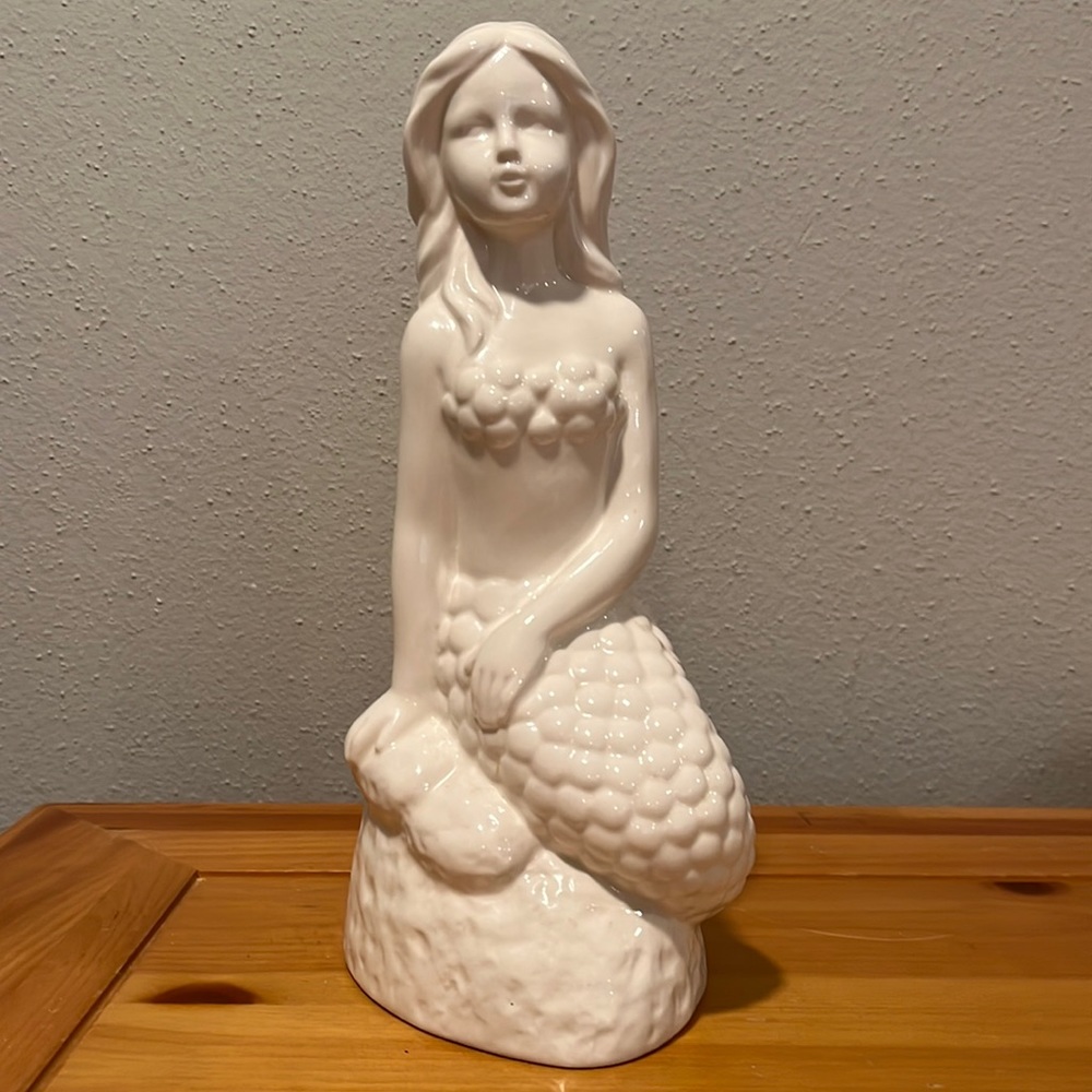 White Ceramic Mermaid Statue
